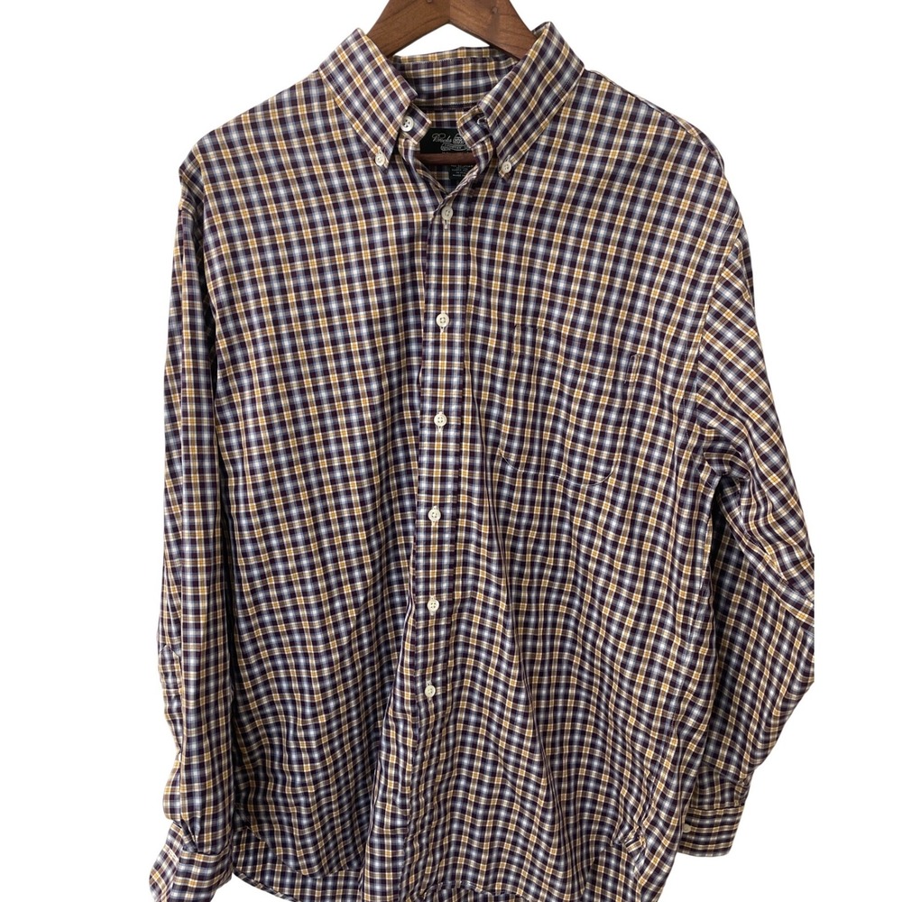 Brooks Brothers Makers Country Club Purple Blue Yellow‎ Plaid Lg Classic Easter